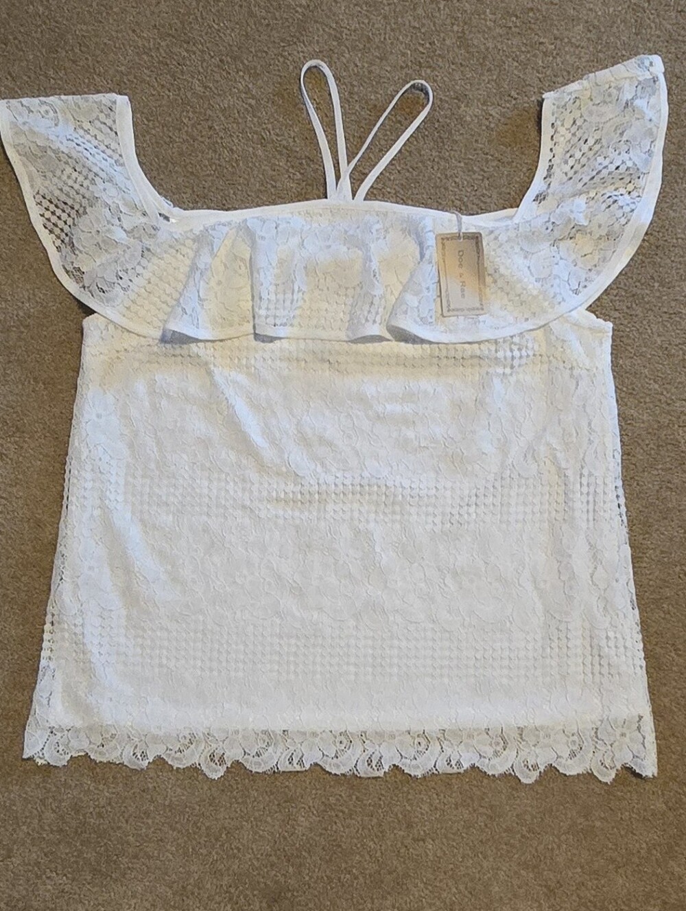 White Lace Off-Shoulder Women’s Top